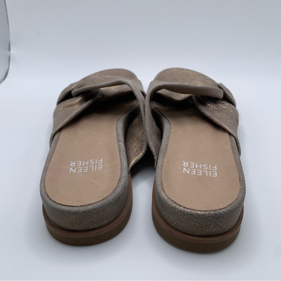 Eileen Fisher Dello Slide Sandal NWOB size 5 Gold slip on wedding party guest650 - Picture 4 of 9